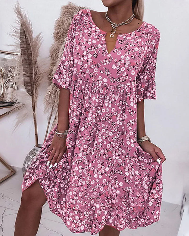 Florale Damen Sommerkleid in Rosa