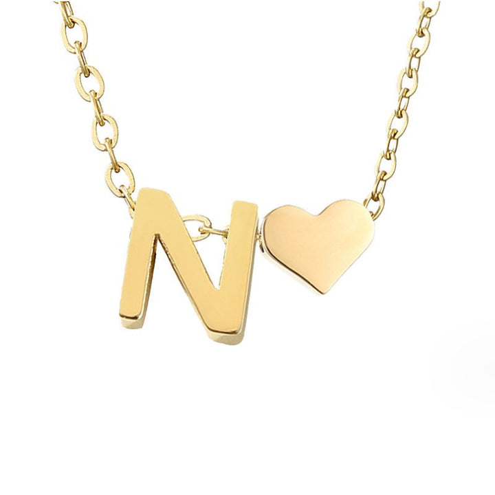 Zeitlose Initialen Halskette mit Herz Charm