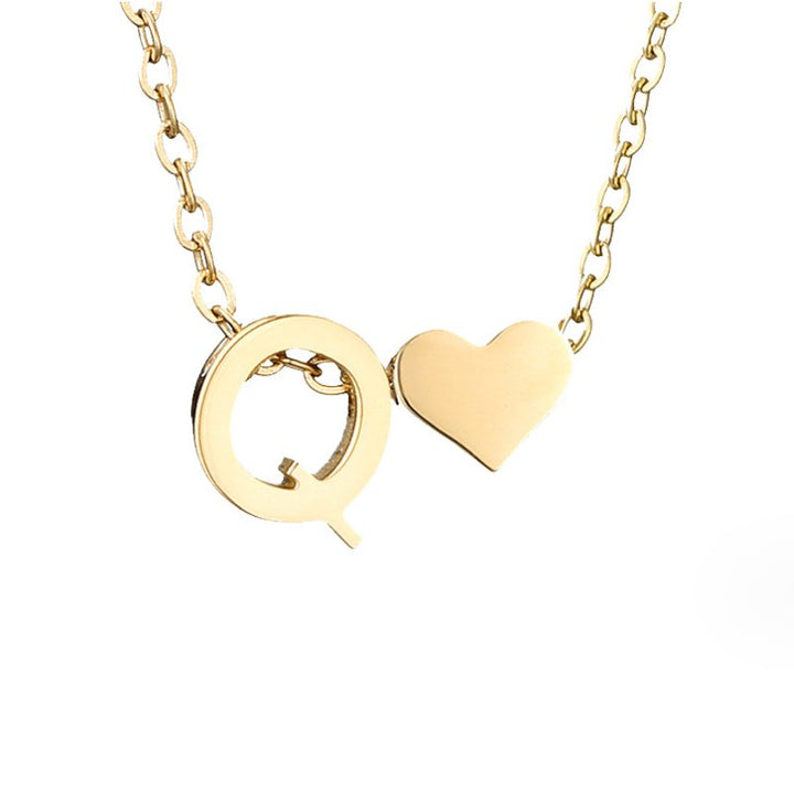 Zeitlose Initialen Halskette mit Herz Charm