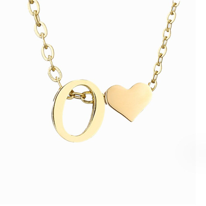 Zeitlose Initialen Halskette mit Herz Charm