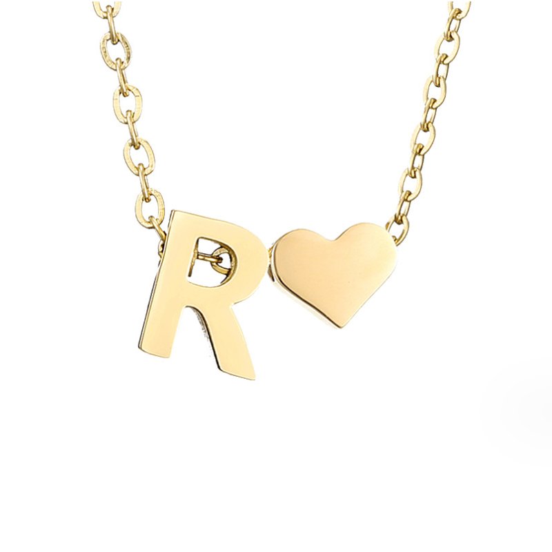 Zeitlose Initialen Halskette mit Herz Charm