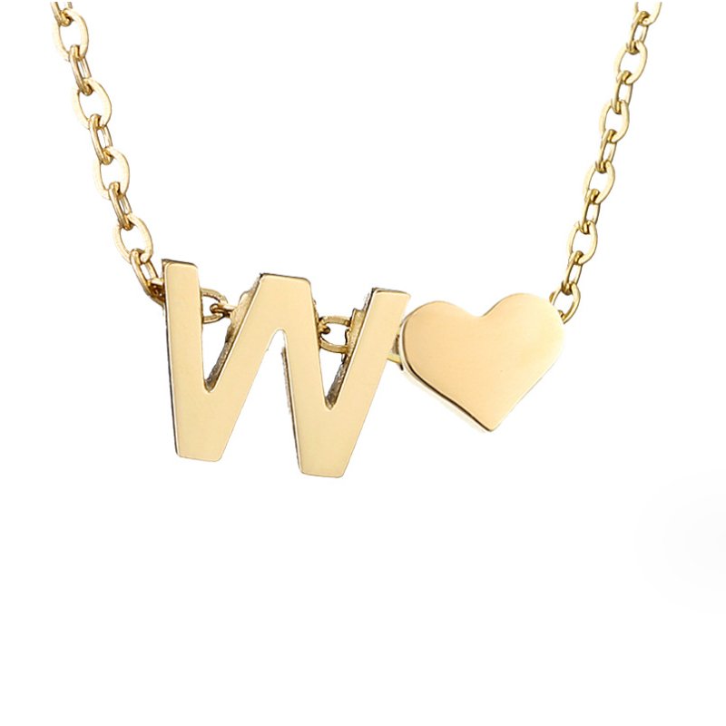 Zeitlose Initialen Halskette mit Herz Charm