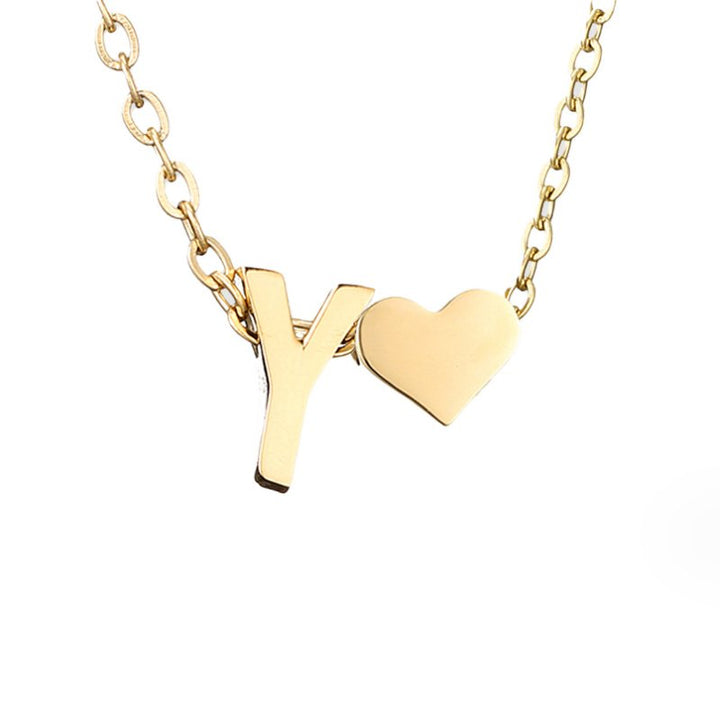 Zeitlose Initialen Halskette mit Herz Charm