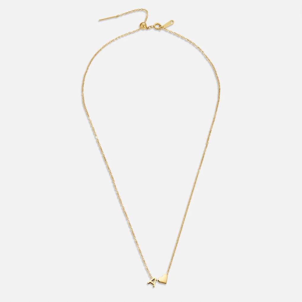 Zeitlose Initialen Halskette mit Herz Charm