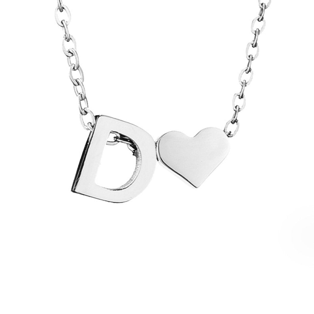 Zeitlose Initialen Halskette mit Herz Charm