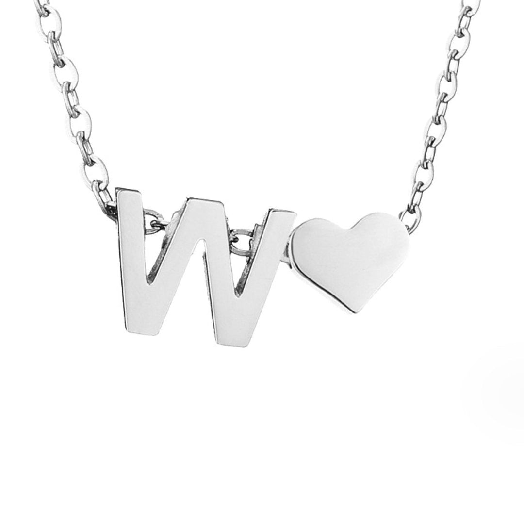 Zeitlose Initialen Halskette mit Herz Charm