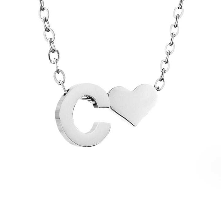 Zeitlose Initialen Halskette mit Herz Charm