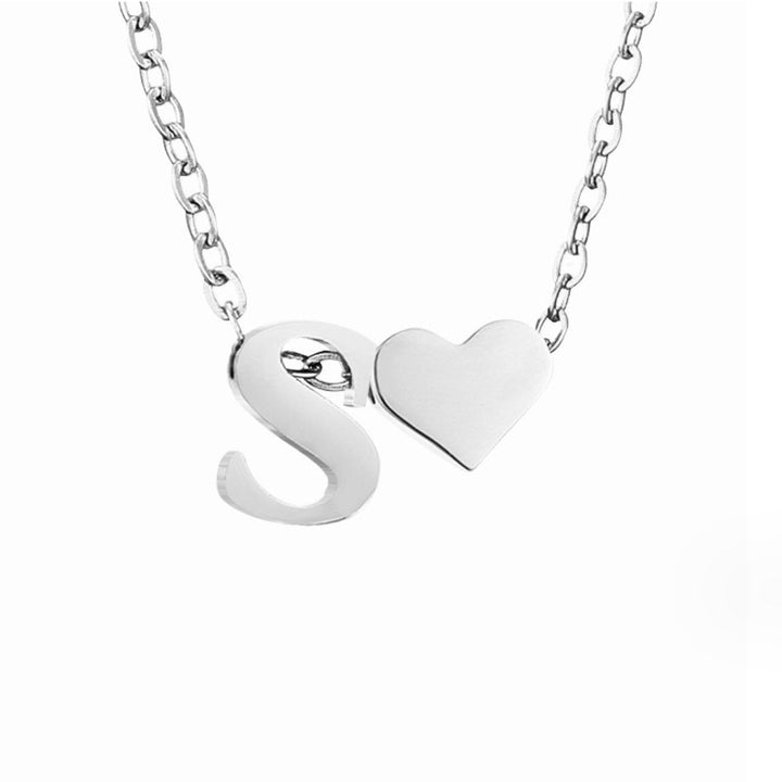 Zeitlose Initialen Halskette mit Herz Charm