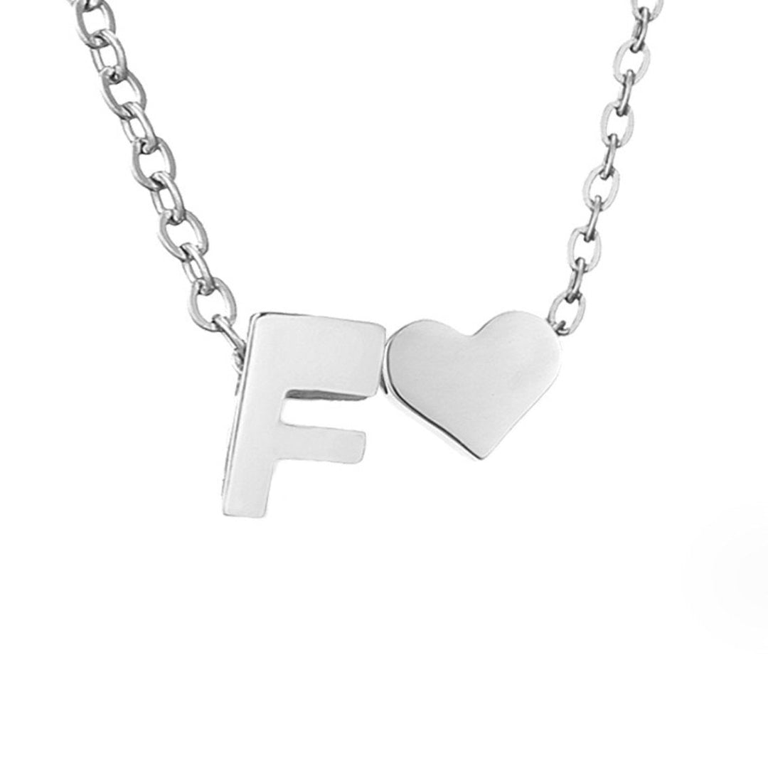 Zeitlose Initialen Halskette mit Herz Charm