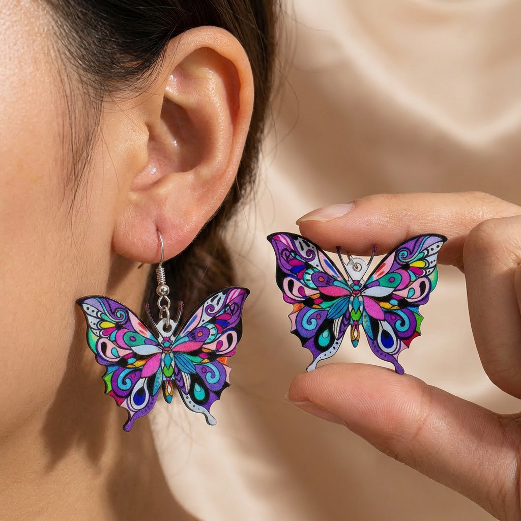 Bunte Schmetterling Ohrringe