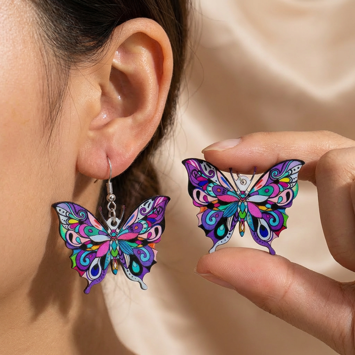 Bunte Schmetterling Ohrringe