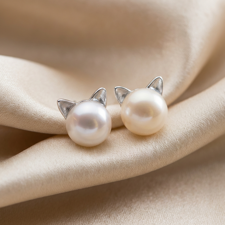 Purrfectly Elegant Perlen Katzen Ohrstecker