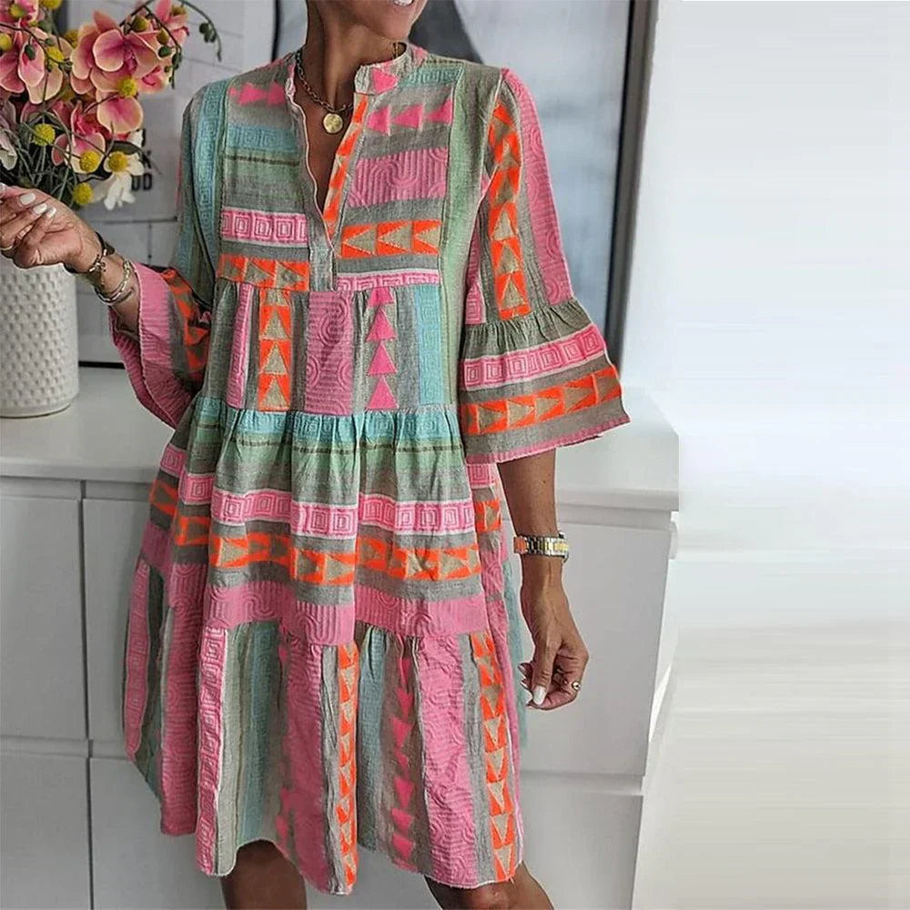 Gemustertes Minisommerkleid für Damen