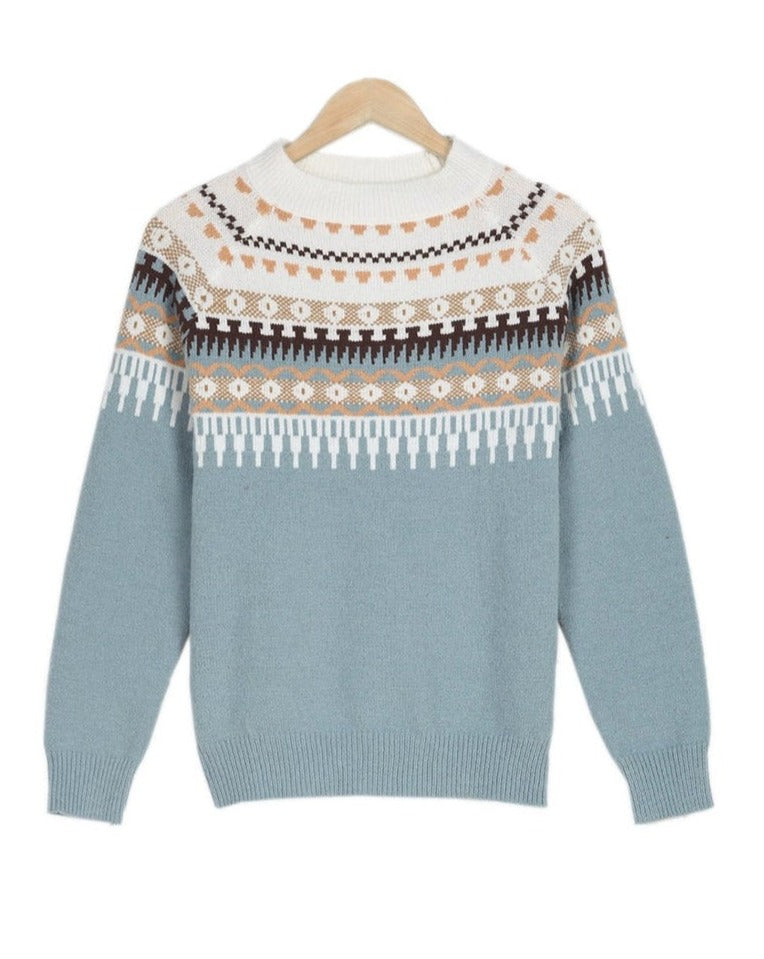 Gemütlicher Norweger Pullover für Damen aus Baumwolle (5)