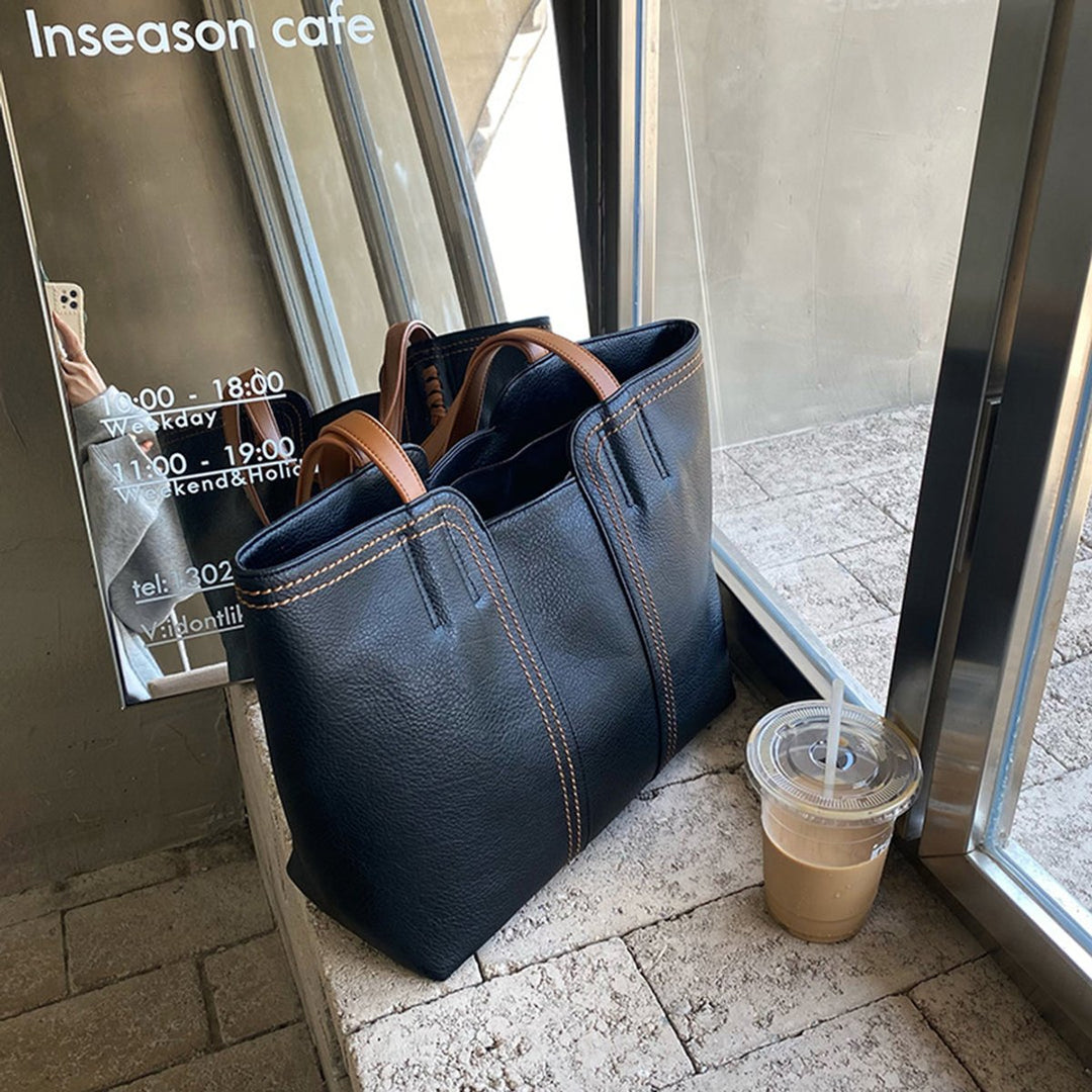 Geräumige Kunstleder Laptoptasche für Damen (6)