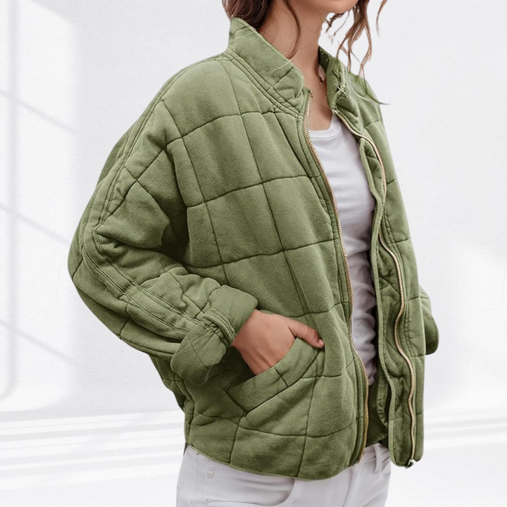 Gesteppte Komfort-Jacke für den Alltag in Salbeigrün