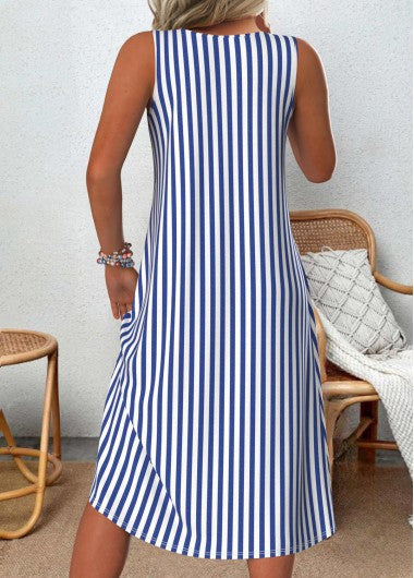 Gestreiftes Kleid im Lässigen Stil für Damen (2)