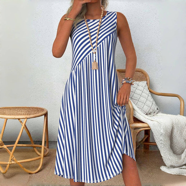 Gestreiftes Kleid im Lässigen Stil für Damen in Blau und Weiß
