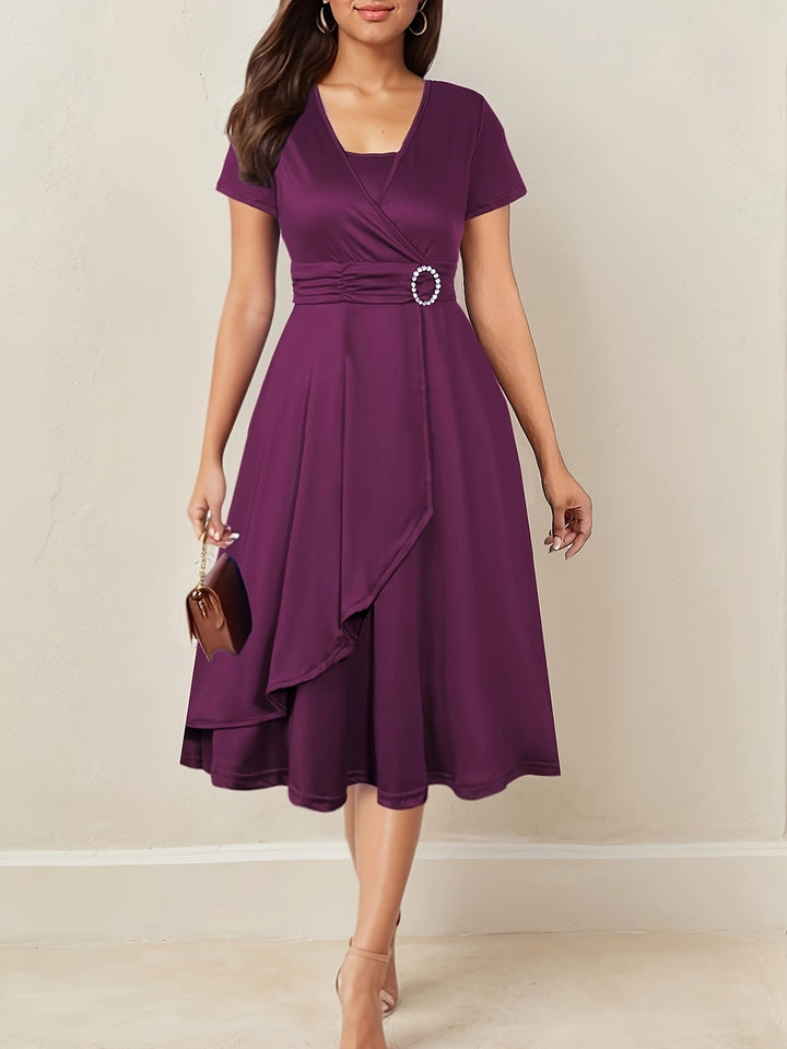 Herbstliches Hochzeitsgast Maxikleid in Lila