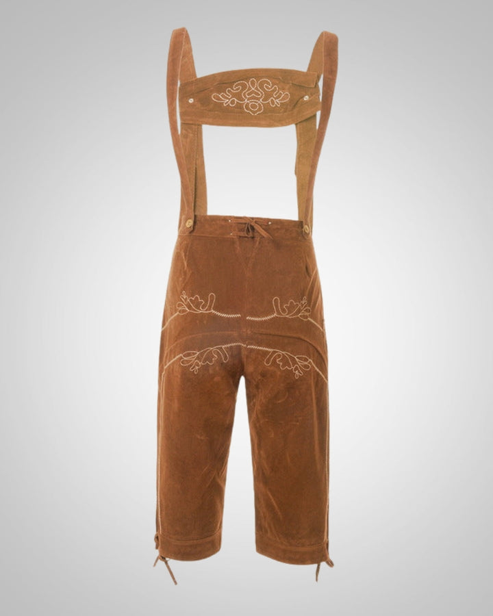 Herren Authentische Lederhose zum Oktoberfest in Khaki