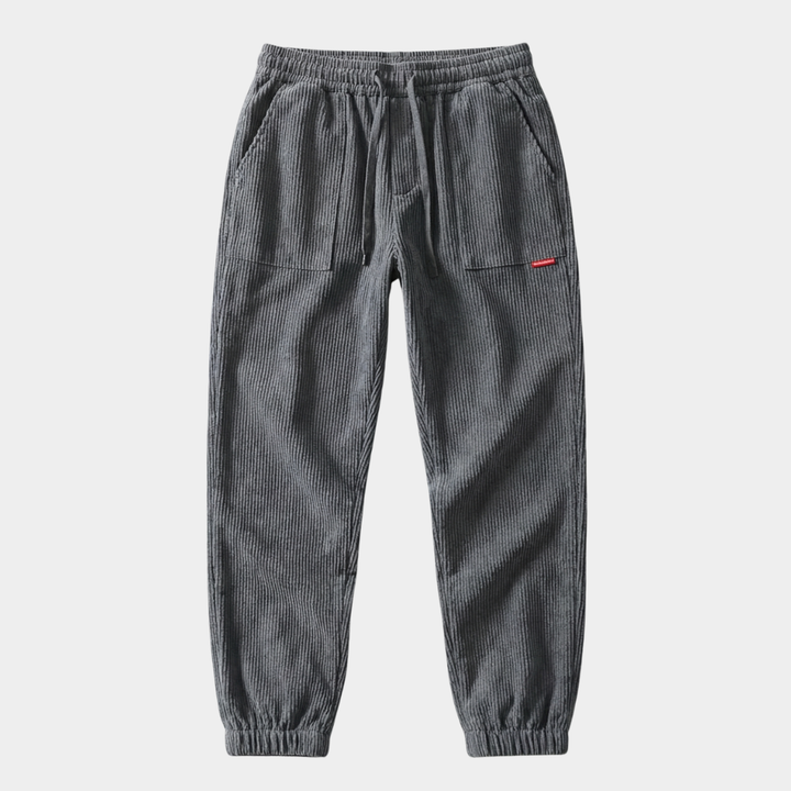 Herren Baggy Jogger mit Rippen-Textur in Grau