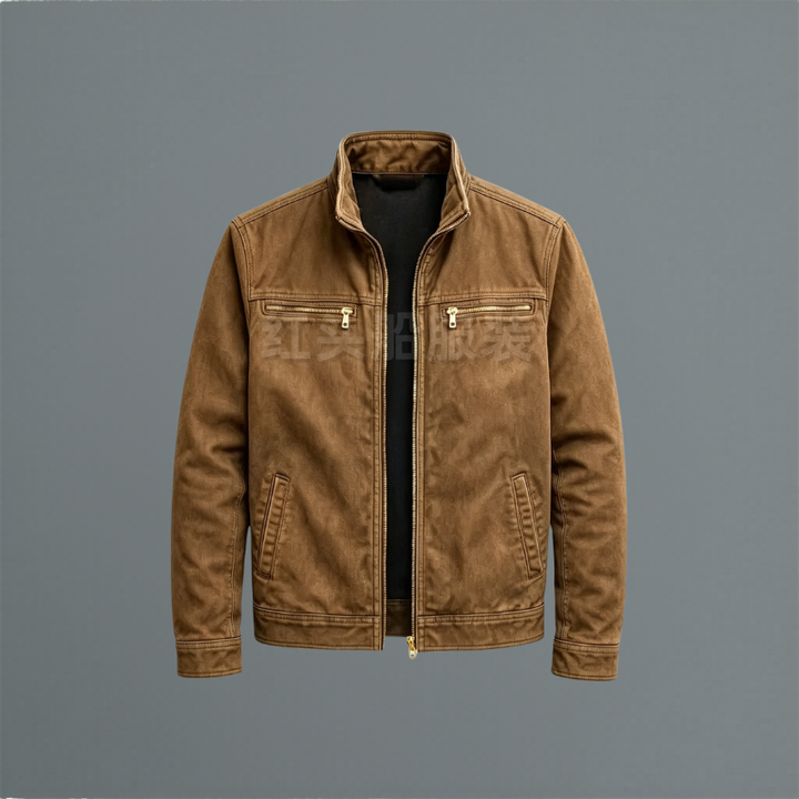 Herren Baumwoll Übergangsjacke für Herbst in Braun