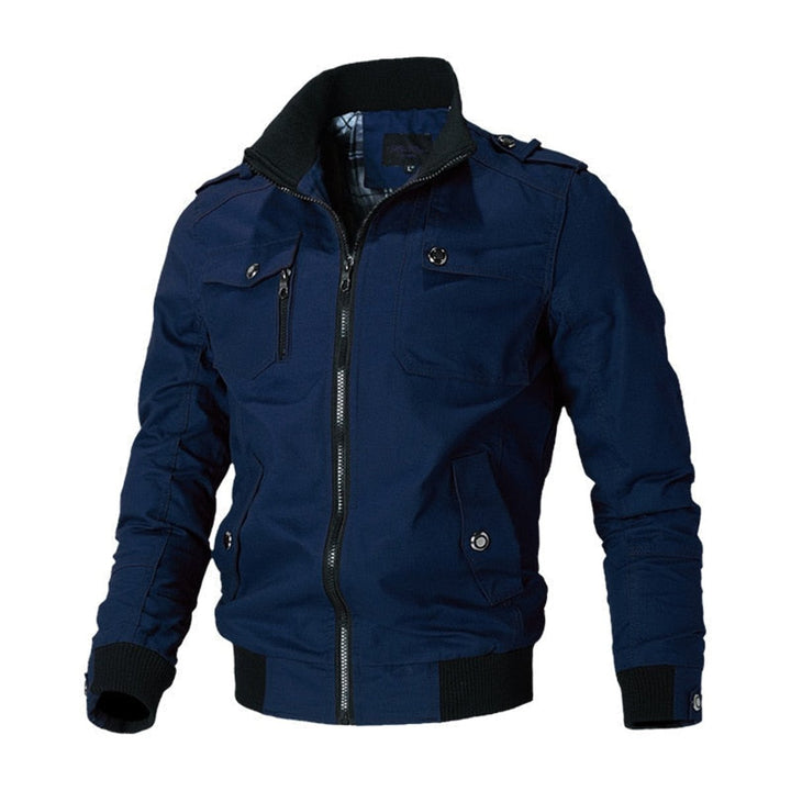 Herren Bomberjacke für Herbst mit Reißverschluss in Blau