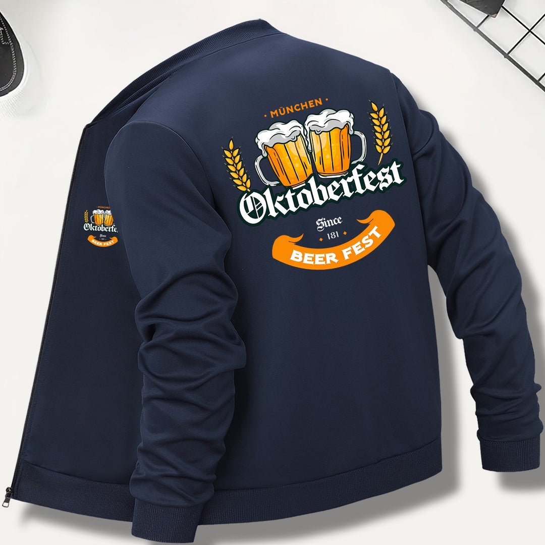 Herren Bomberjacke zum Oktoberfest im Herbst in Dunkelblau