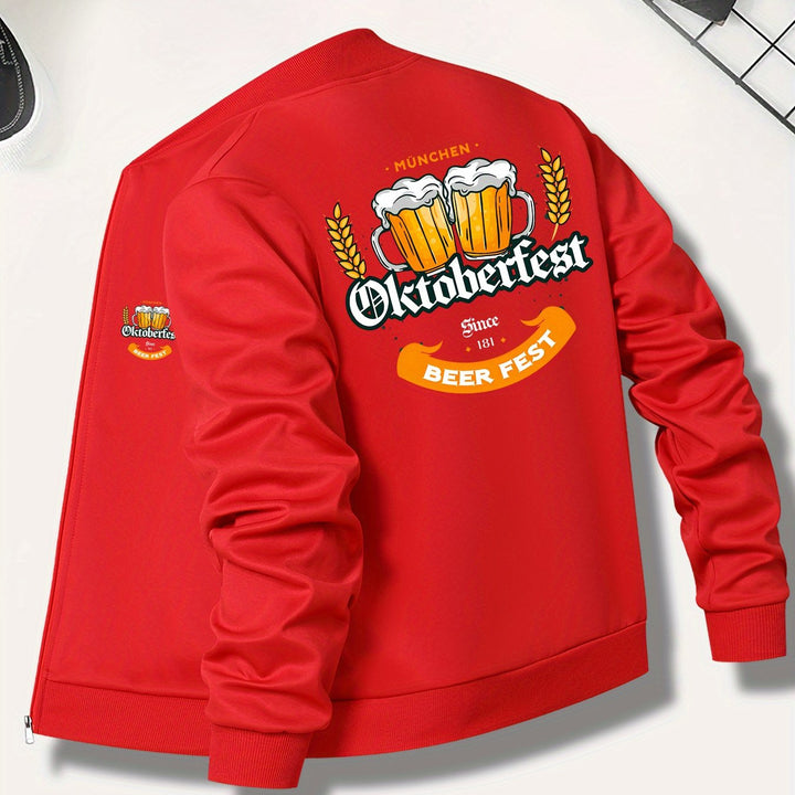 Herren Bomberjacke zum Oktoberfest im Herbst in Rot