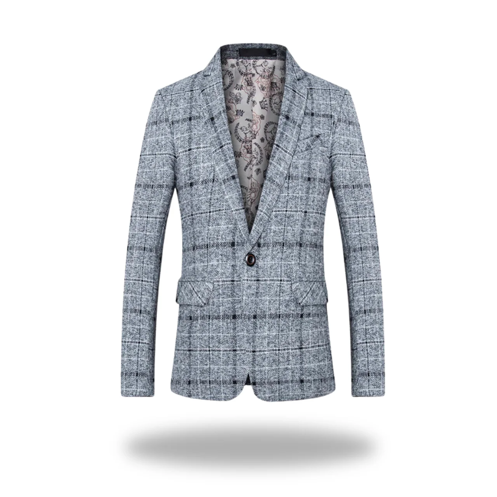 Herren Businessjacke aus Baumwoll-Polyester im klassischen Stil in Grau