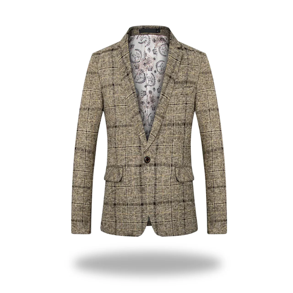 Herren Businessjacke aus Baumwoll-Polyester im klassischen Stil in Khaki