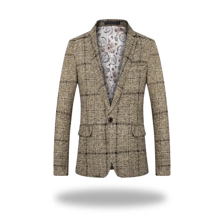 Herren Businessjacke aus Baumwoll-Polyester im klassischen Stil in Khaki