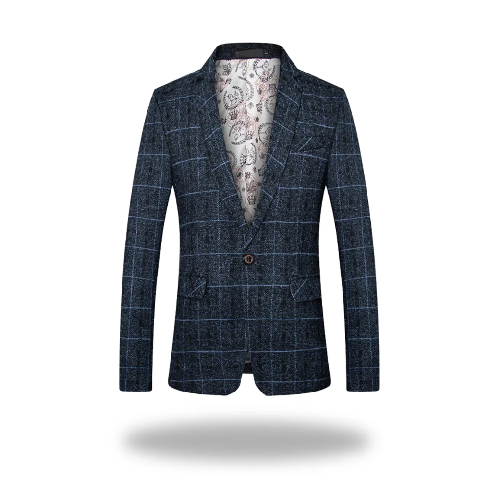 Herren Businessjacke aus Baumwoll-Polyester im klassischen Stil in Marineblau