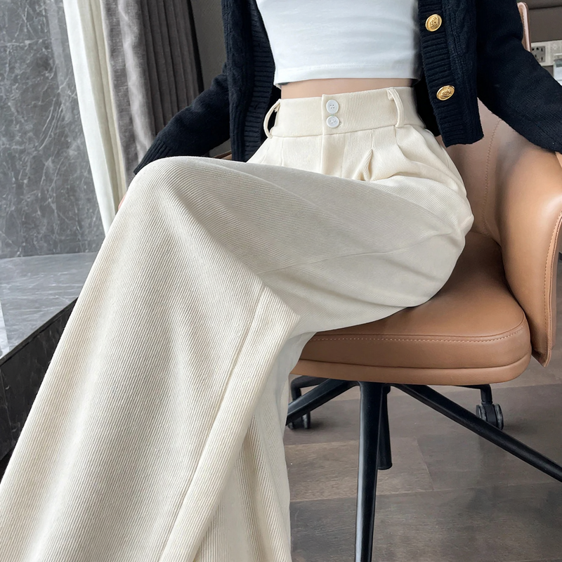 Herren Cargohose aus Chenille mit hohem Bund
