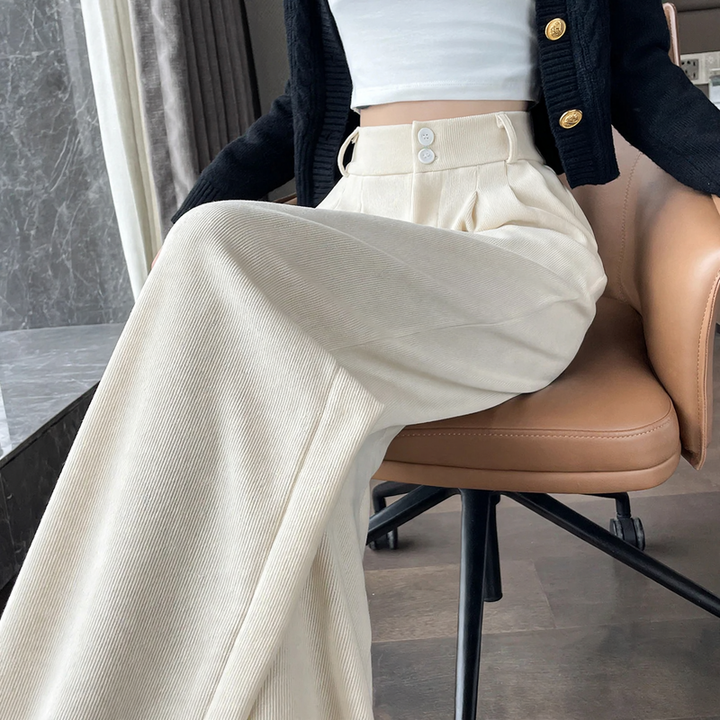 Herren Cargohose aus Chenille mit hohem Bund