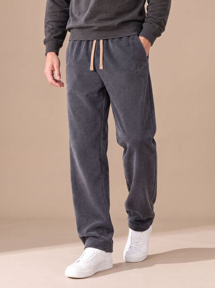 Herren Cargohose aus Cord mit Relaxed Fit in Grau