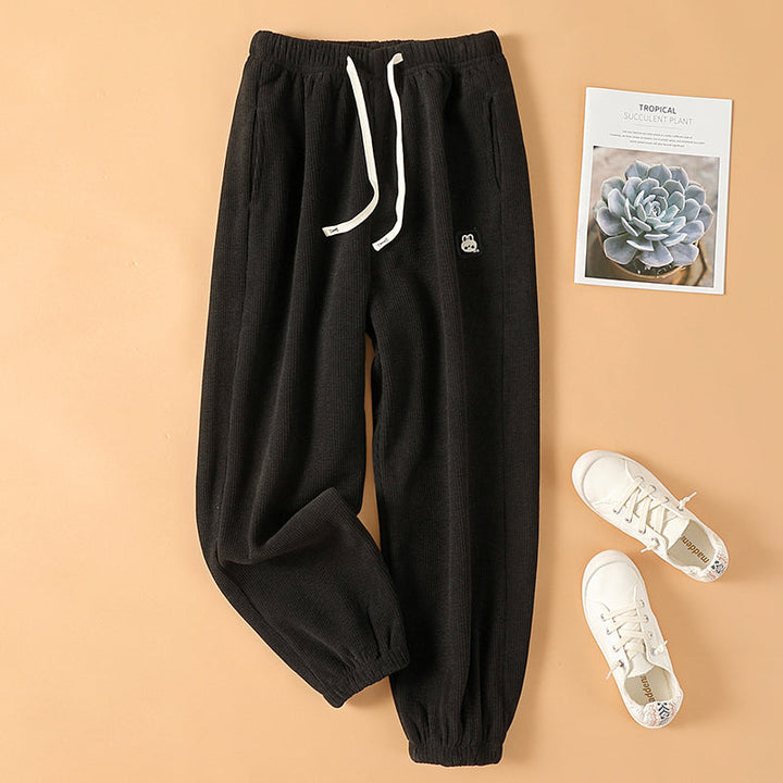 Herren Cargohose im Jogger-Stil in Schwarz ungefüttert Herbst