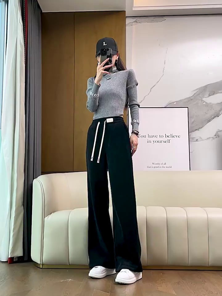 Herren Cargohose mit breitem Schnitt und Taschen in Schwarz Frühling Herbst mit Taschen