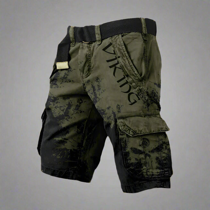 Herren Cargohose mit praktischen Taschen für Outdoor in Grün Schwarz