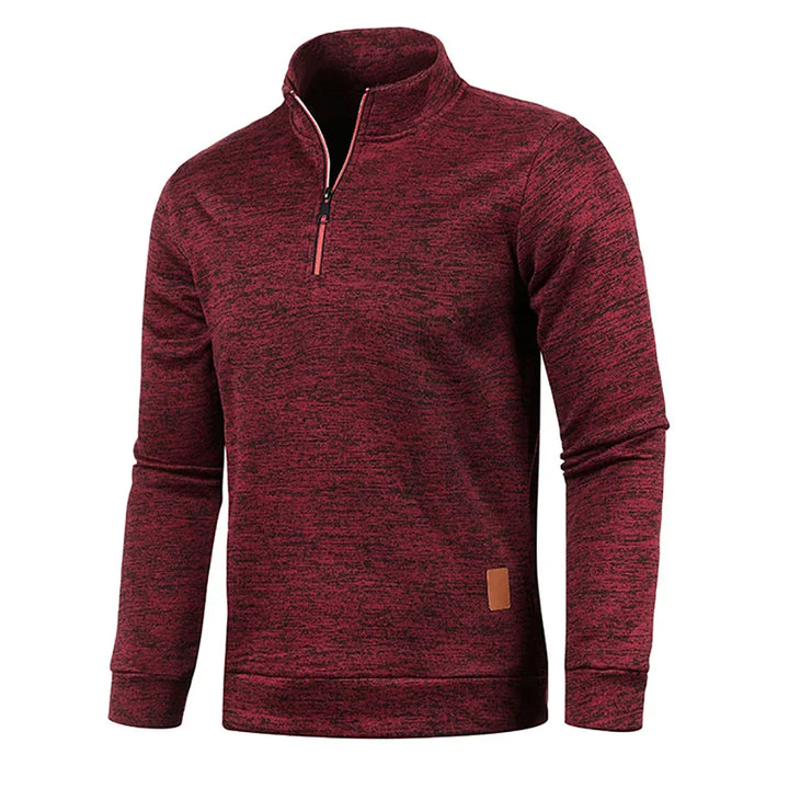 Herren Casual Pullover im Rollkragen-Stil in Burgunderrot