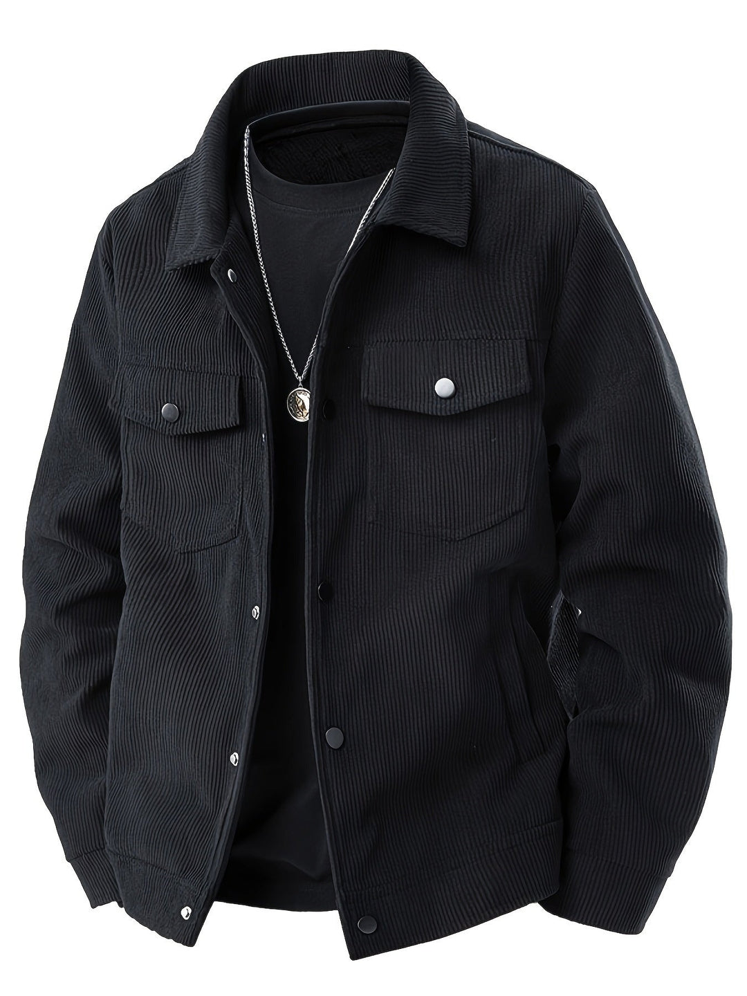 Herren Cordjacke mit zeitlosem Charakter in Schwarz