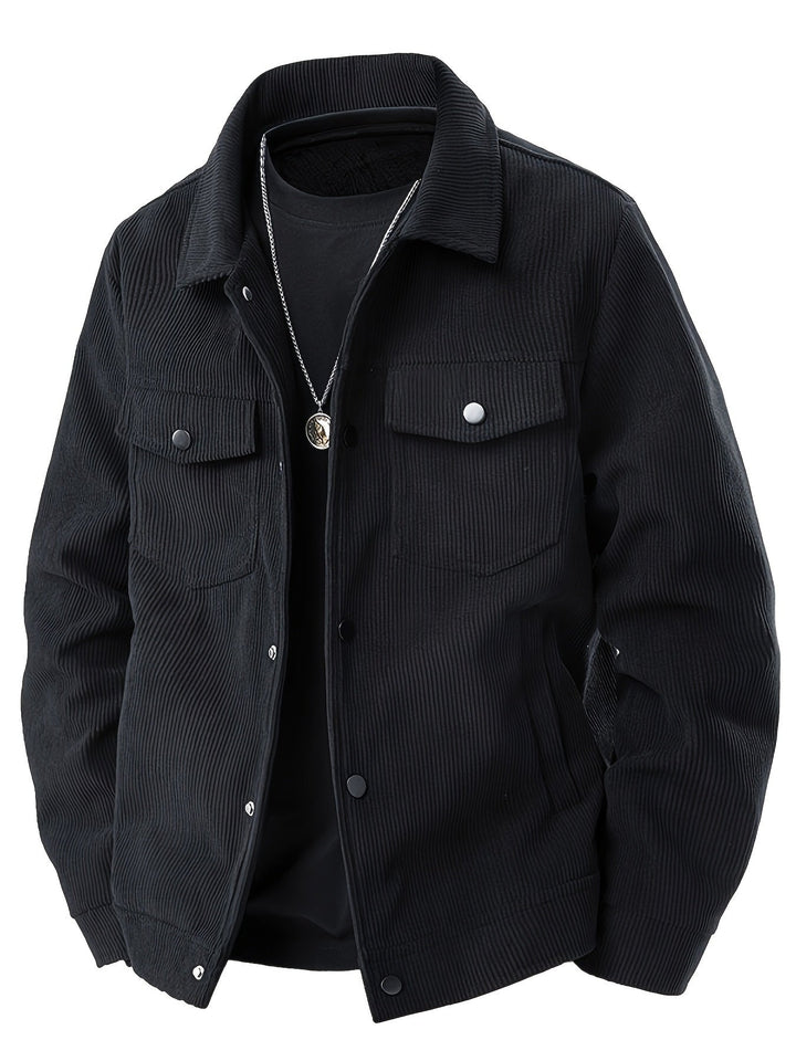 Herren Cordjacke mit zeitlosem Charakter in Schwarz