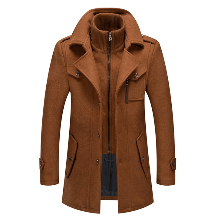 Herren Elegante Wollmischung-Jacke für Herbst in Braun