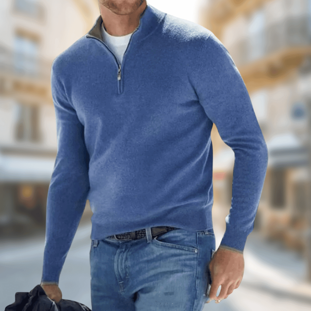 Herren Eleganter Leichter Pullover für den Herbst in Blau