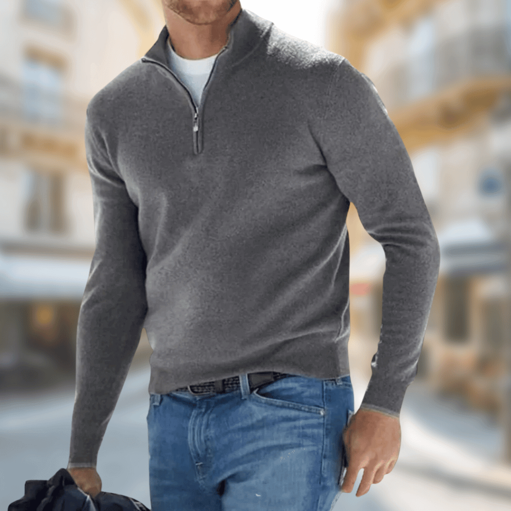 Herren Eleganter Leichter Pullover für den Herbst in Grau