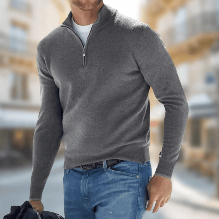 Herren Eleganter Leichter Pullover für den Herbst in Grau