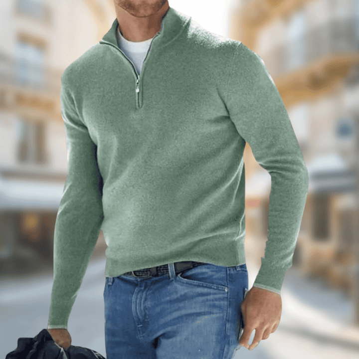 Herren Eleganter Leichter Pullover für den Herbst in Grün