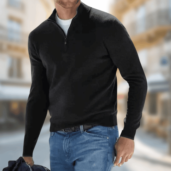 Herren Eleganter Leichter Pullover für den Herbst in Schwarz