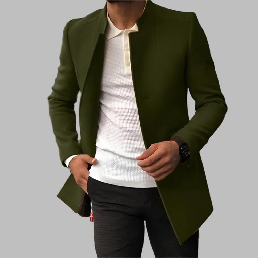 Herren eleganter Mantel für Herbst in Grün