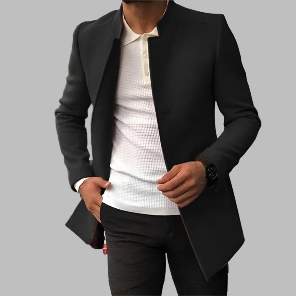 Herren eleganter Mantel für Herbst in Schwarz